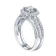 Cushion Cut Engagement Ring S201632A and Band Set S201632B on Sale