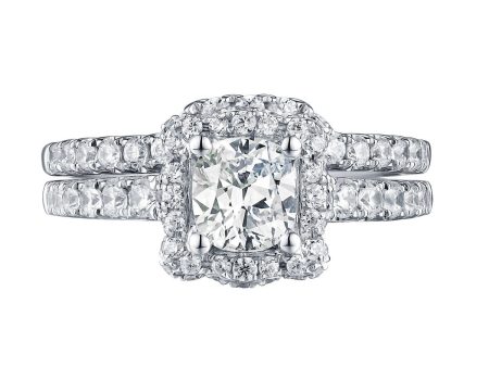 Cushion Cut Engagement Ring S201600A and Band Set S201600B Online now