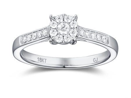 White Gold Diamond Cluster Promise Ring - S2012172 Online