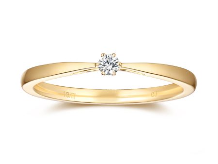 Yellow Gold Diamond Promise Solitaire Ring - S2012165 Discount