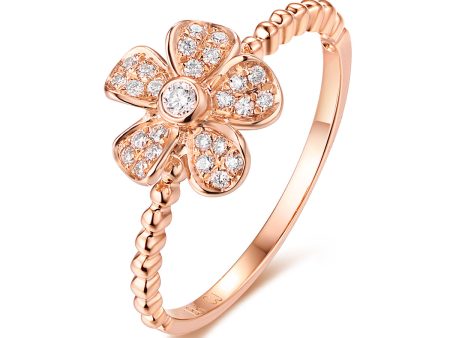 Rose Gold Diamond Fashion Flower Ring - S2012227 Online Sale