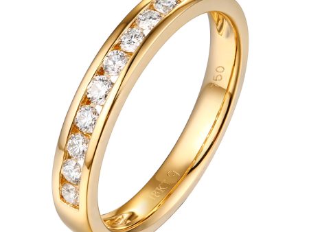 14KT Yellow Gold 9 Diamond Channel Band - S201983B on Sale