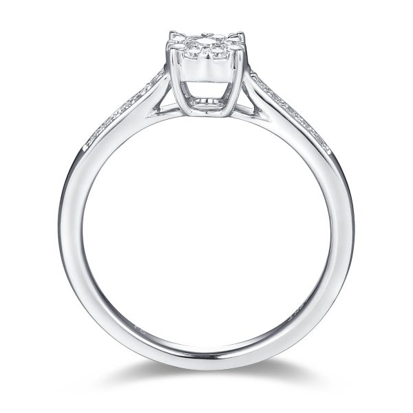 White Gold Diamond Cluster Promise Ring - S2012172 Online