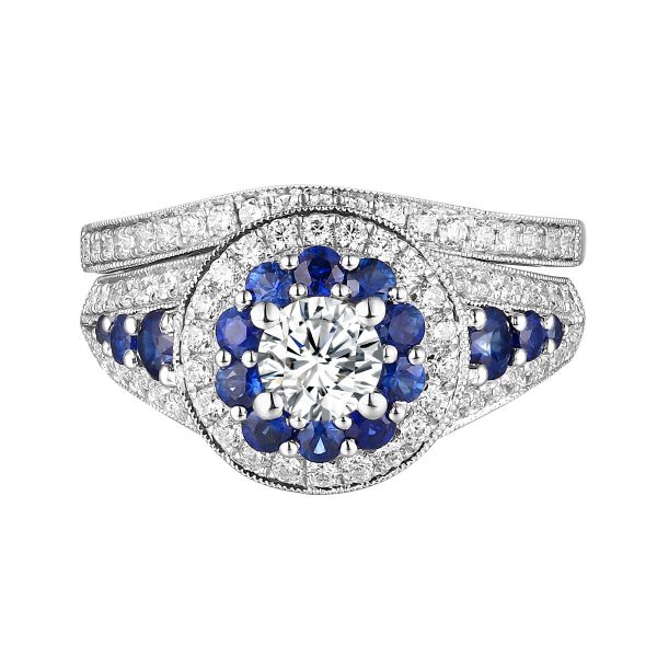 Precious Diamond Engagement Ring S201827A and Band Set S201827B Online now