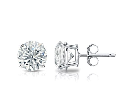 White Gold Solitaire Earring 14 KT in 0.25 Ct Tw | S201970 Online Sale