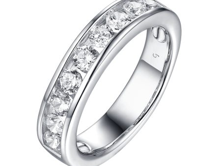 14KT White Gold 9 Diamond Channel Band - S201987B Online