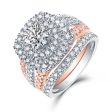 Halos Round Engagement Ring S2012677A and Band Set S2012677B Cheap