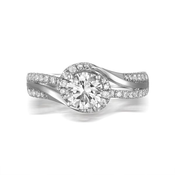 Modern Engagement Ring S201796A and Band Set S201796B Sale