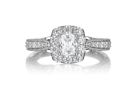 Cushion Cut Diamond Engagement Ring S20154A and Band Set S20154B Online Hot Sale