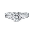 Beau Diamond Engagement Ring S201858A and Band Set S201858B For Sale