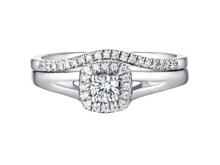 Beau Diamond Engagement Ring S201858A and Band Set S201858B For Sale