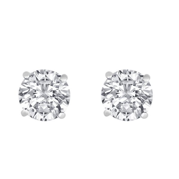 White Gold Solitaire Earring 14 KT in 0.20 Ct Tw | S201969 Online