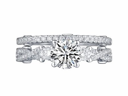 White Gold Round Engagement Ring S201647A and Band S201647B Online now