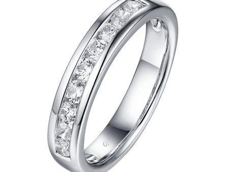 14KT White Gold 9 Diamond Channel Band - S201984B Hot on Sale