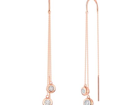 Rose Gold Diamond Drop Earrings - S2012236 Online Sale