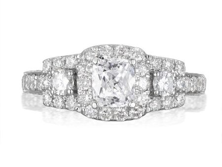 Cushion Cut Diamond Engagement Ring S201542A and Band Set S201542B on Sale