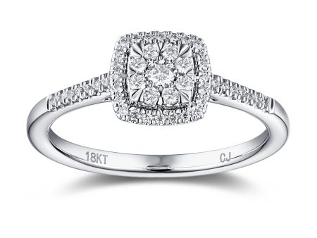 White Gold Diamond Cluster Ring - S2012164 Online Hot Sale