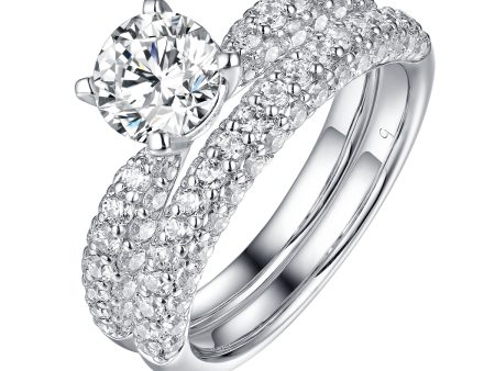 Solitaire Plus Engagement Ring S2012000A and Matching Wedding Band Set S2012000B For Cheap