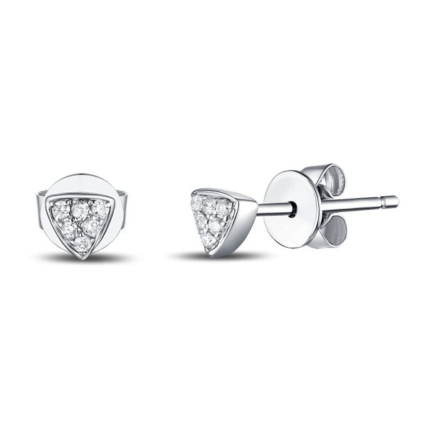 White Gold Fashion Diamond Earrings - S2012134 For Cheap