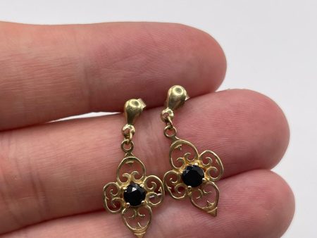 9ct gold sapphire earrings For Sale