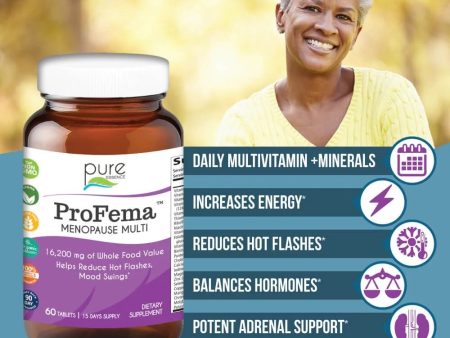 ProFema Natural Menopause Support Vitamins - For Hot Flashes, Night Sweats, Mood Swings by Pure Essence - 120 Capsules Hot on Sale