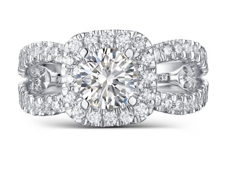 Halos Round Engagement Ring S2012676A and Band Set S2012676B Online