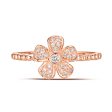 Rose Gold Diamond Fashion Flower Ring - S2012227 Online Sale