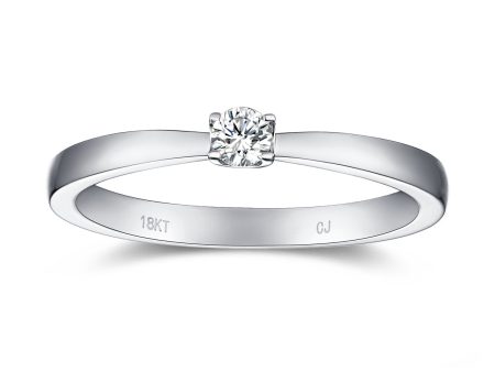 White Gold Diamond Solitaire Promise Ring - S2012171 Hot on Sale