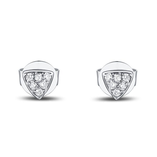 White Gold Fashion Diamond Earrings - S2012134 For Cheap