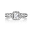 Cushion Cut Diamond Engagement Ring S201512A and Band Set S201512B Sale