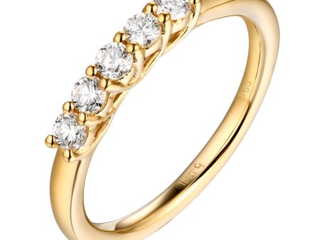 14KT Yellow Gold 5 Diamond Band - S201978B Cheap