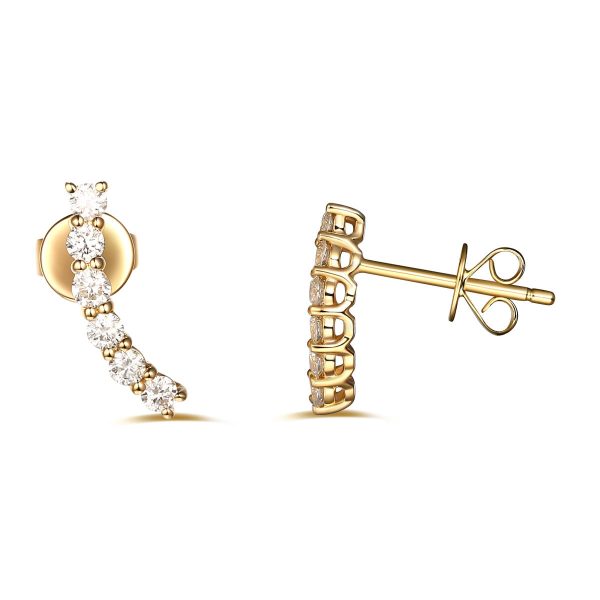 Yellow Gold Fashion Diamond Earrings - S2012126 Fashion