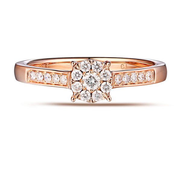 Rose Gold Diamond Cluster Promise Ring - S2012172 Hot on Sale