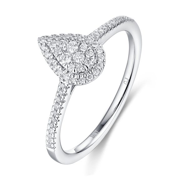 White Gold Diamond Cluster Ring - S2012162 Online now