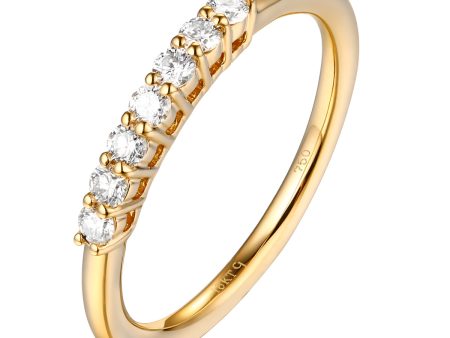 14KT Yellow Gold 7 Diamond Prong Band - S201988B Cheap