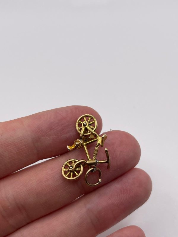 9ct gold bike charm Cheap