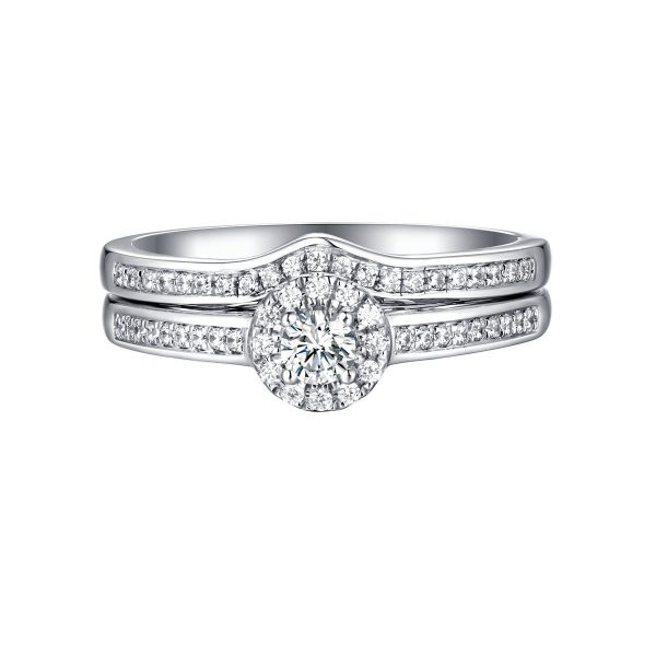 Beau Diamond Engagement Ring S201850A and Band Set S201850B Online