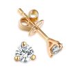 Yellow Gold Solitaire Earring 14 KT in 0.33 Ct Tw | S201971 Hot on Sale