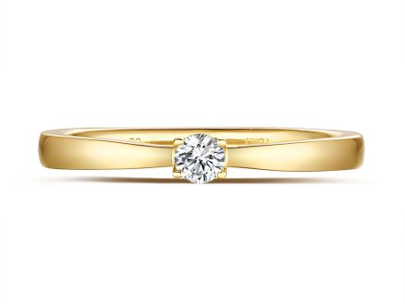 Yellow Gold Diamond Solitiare Promise Ring - S2012171 Cheap