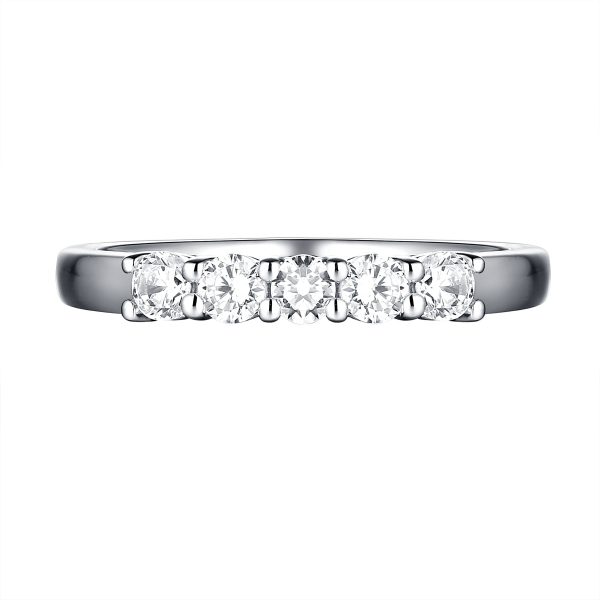 14KT White Gold 5 Diamond Prong Band - S201979B Fashion