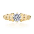 Fancy Cut Round and Taper Diamond Engagement Ring S2012089A Hot on Sale