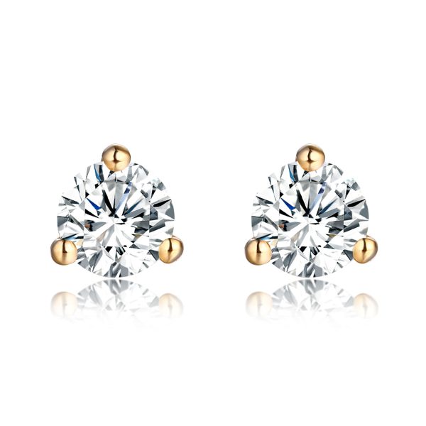 14KT Yellow Gold Solitaire Earring 18 KT 0.25 Ct Tw | S201970 Online now