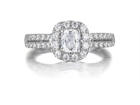 Cushion Cut Diamond Engagement Ring S201510A and Band Set S201510B Hot on Sale