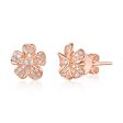 Rose Gold Diamond Fashion Flower Earrings - S2012228 Discount