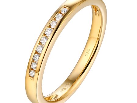 14KT Yellow Gold 7 Diamond Channel Band - S201982B Online Hot Sale