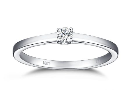 White Gold Diamond Solitaire Promise Ring - S2012169 Sale