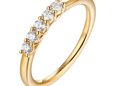 14KT Yellow Gold 5 Diamond Set Band - S201977B Online