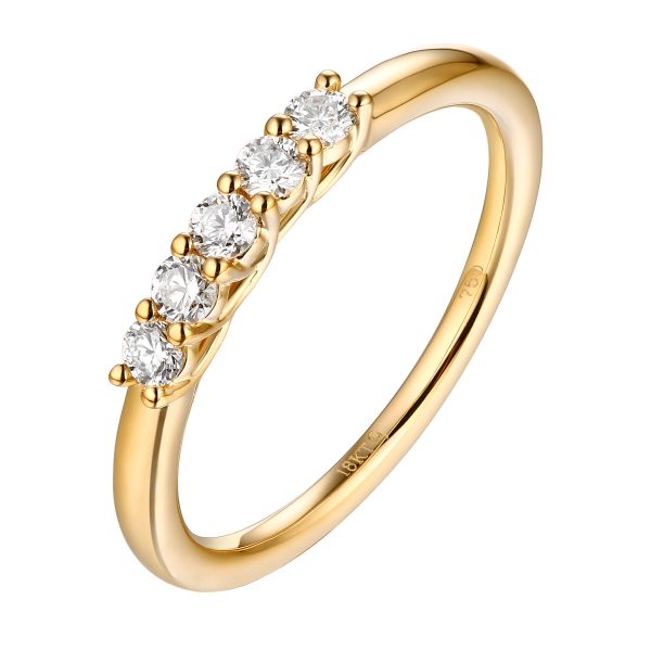 14KT Yellow Gold 5 Diamond Set Band - S201977B Online