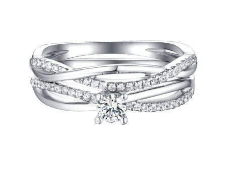 Beau Diamond Engagement Ring S201861A and Band Set S201861B For Sale