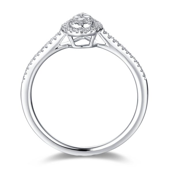 White Gold Diamond Cluster Ring - S2012162 Online now